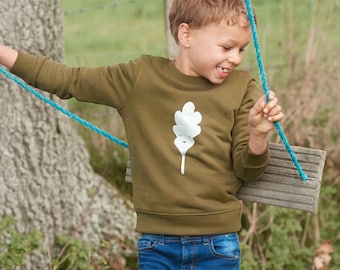 Oak Leaf Print Organic Sweater