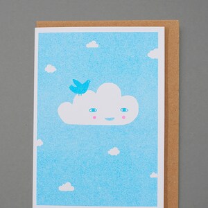 Tarjeta de felicitación en la nube, Riso Print