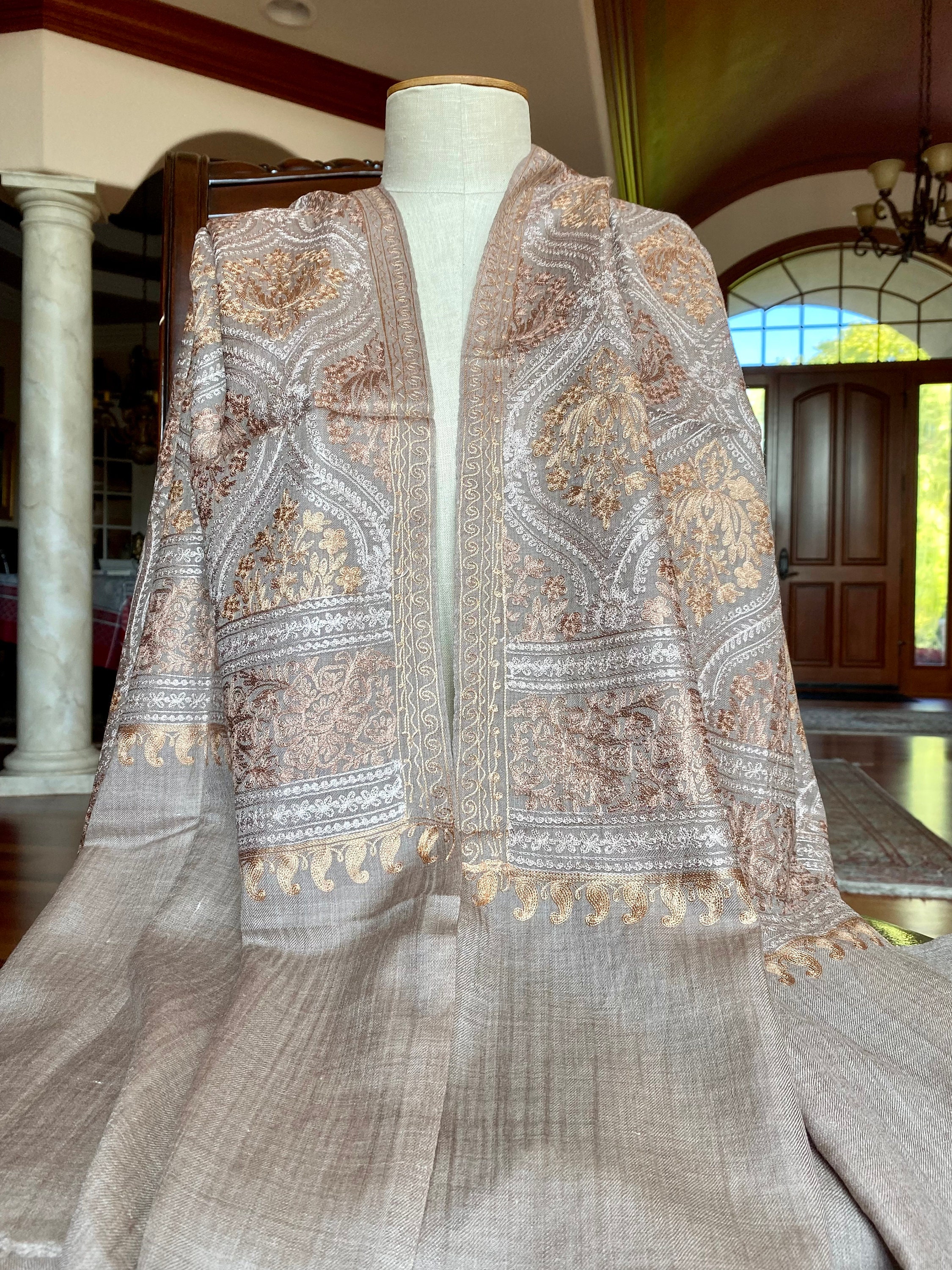 fur pashmina shawl
