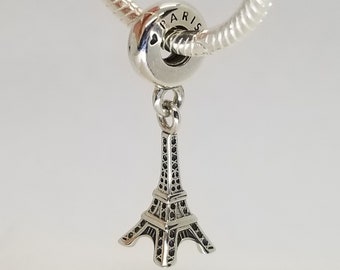 Authentic Pandora Paris Eiffel Tower Charm / New / s925 Sterling Silver / Velvet Gift Pouch