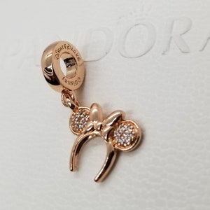 New Parks MINNIE EARS HÅRBANDSBERÄCKNING till Pandora Moments armband / 925 sterlingsilver / presentpåse i sammet