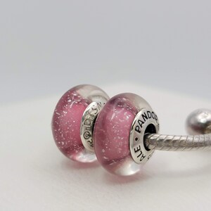 New Set Of 2 Charms Anna Signature Murano / Disney, Pandora / New / s925 Sterling Silver / Velvet Gift Pouch