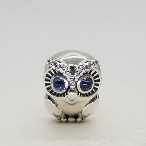 New Sparkling Owl  Charm for Pandora bracelet / s925 Sterling Silver / Velvet Gift Pouch
