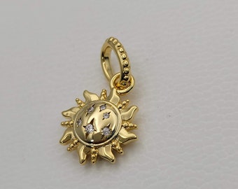 New SPARKLING SUN Genuine  SHINE  Charm  for Pandora Moments bracelet / s925 Sterling Silver / Velvet Gift Pouch