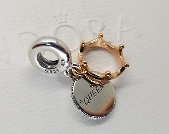 New ROSE Queen Regal Crown Dangle Charm for Pandora Moments