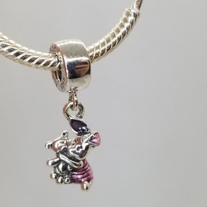 New  Piglet Dangle   Charm / Disney Charm for Pandora Moments bracelet / s925 Sterling Silver / Velvet Gift Pouch