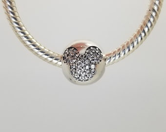 Nowy charms Disney Myszka Miki Pave Clips do bransoletki Pandora Moments / srebro próby 925 / aksamitny woreczek prezentowy