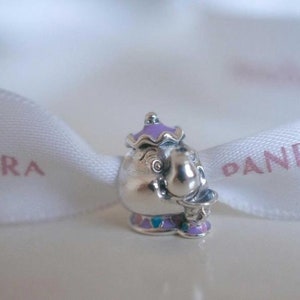 New  Mrs. Potts & Chip Charm / Disney Charm for Pandora Moments bracelet / s925 Sterling Silver / Velvet Gift Pouch