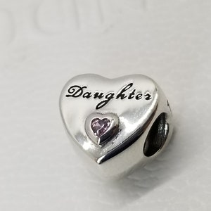 New Daughter&#39;s Love Charm / Charm for Pandora bracelet / s925 Sterling Silver / Velvet Gift Pouch