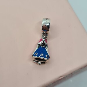 New  Anna&#39;s Dress  Charm / Disney /  Charm for Pandora bracelet / s925 Sterling Silver / Velvet Gift Pouch