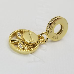 New gold Family Tree Heritage SHINE Charm for Pandora Moments bracelet / s925 Sterling Silver / Velvet Gift Pouch