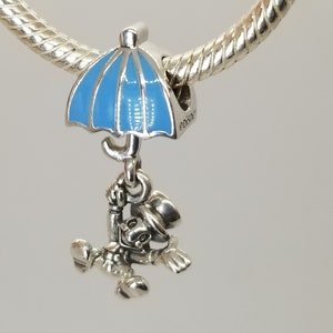 New  Pinocchio Jiminy Cricket Dangle  Charm / Disney Charm for Pandora Moments bracelet / s925 Sterling Silver / Velvet Gift Pouch