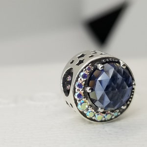 New Moon & Night Sky Charm for Pandora Moments bracelet / s925 Sterling Silver / Velvet Gift Pouch