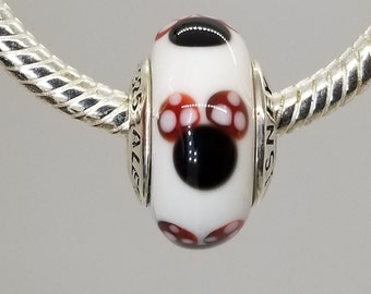 Murano Glas Anhänger / Disney Charm für Pandora Armband / s925 Sterling Silber / Samt Beutel