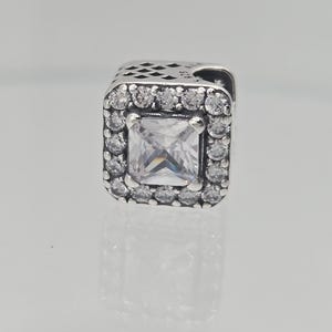 New  Silver Clear CZ Sparkle Sparkling Geometric Radiance charm for Pandora moments bracelet / s925 Sterling Silver / Velvet Gift Pouch