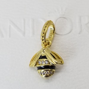 Ausverkauf Shine vergoldet Queen Bee SHINE Charm für Pandora Moments Armband / s925 Sterling Silber / Samt Geschenk Beutel