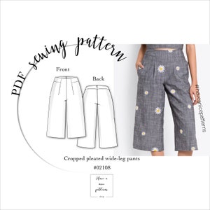 Cropped pleated wide-leg pants