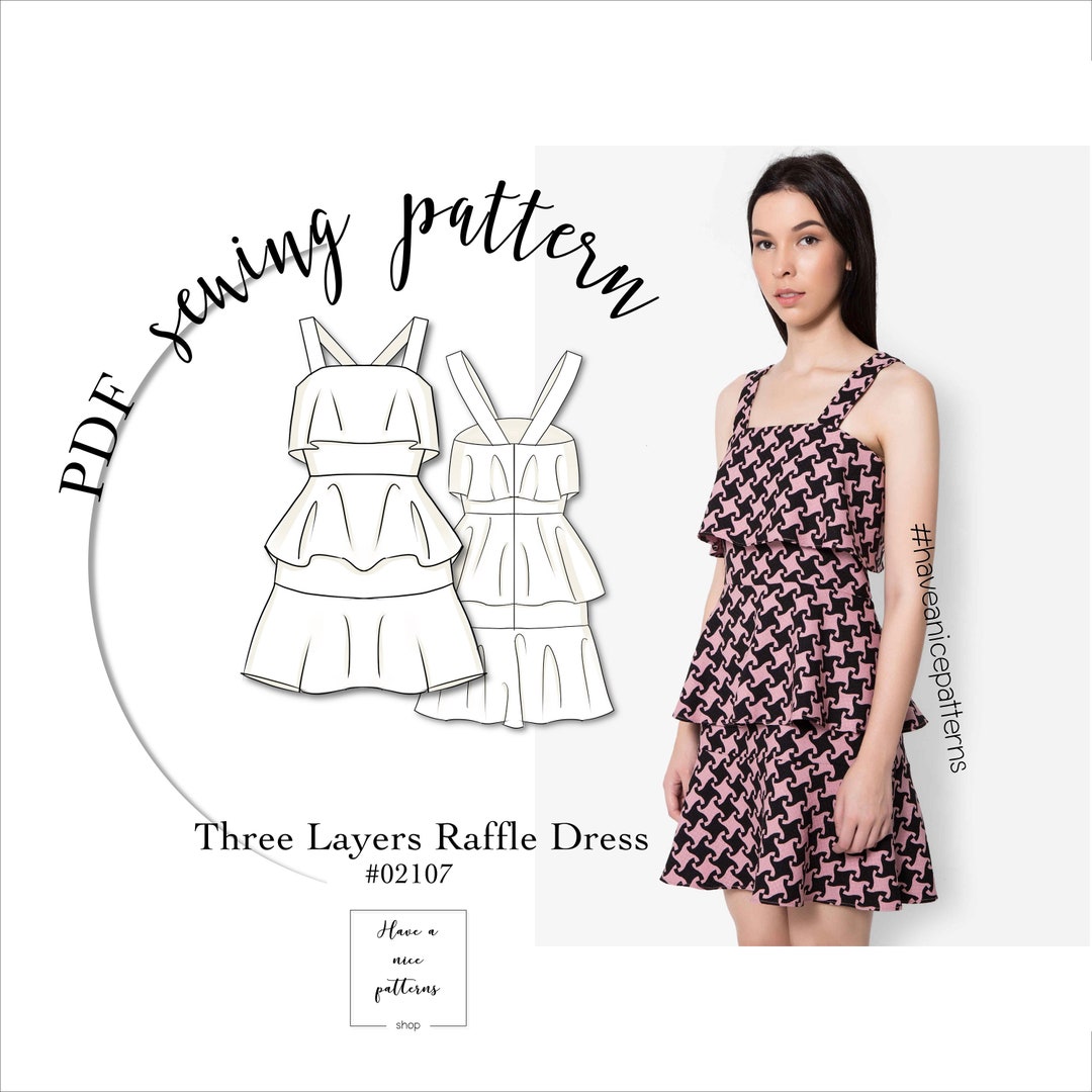 Raffles Pattern Three Layers Raffle Dress Digital Pattern PDF Sewing Patterns - Etsy