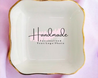 Personalized Ceramic Ring Dish - Custom Wedding Engagement Jewelry Dish - Mother's day Trinket Tray - Ring tray for best friend sister aunt