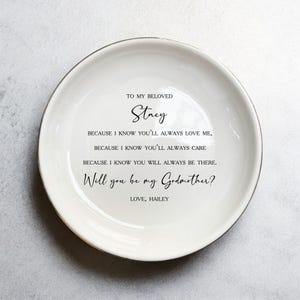Godparents Proposal Gift, Personalized Godmother Jewelry Tray, Christening Baptism, Personalized Gift For Godmother, Godmother Proposal Gift
