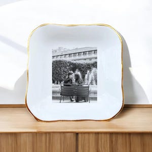 Custom Photo On Ring Dish, Photo On Trinket Dish, Engagement Wedding Favor, Friend Gift, Elegant and Simple Jewelry Dish, Sentimental Gift