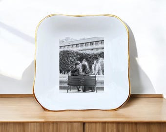 Custom Photo Ceramic Ring Dish: Personalized Wedding Favor