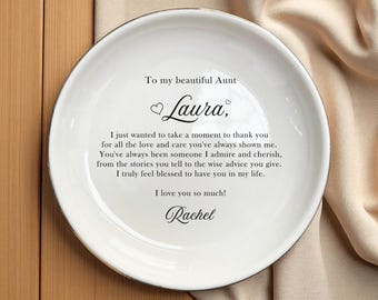 Personalized Aunt Ring Holder, Custom Tray for My Mom, Auntie Gifts Jewelry Dish