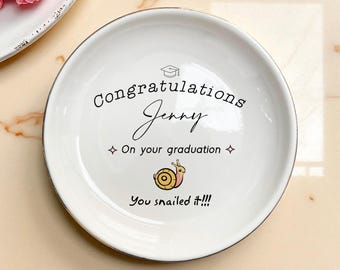 You Snailed It Personalized Jewelry Ring Dish, Graduation Gift, Birthday, College For Daughter Co Worker Best Friend Teacher Wife Boss