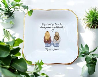 Plato para anillos de mejor amiga, plato para joyas, regalo de amistad, regalo de dama de honor, mejor amiga, regalo de joyería para amigas.