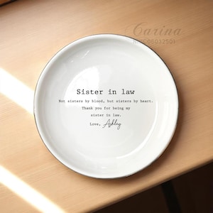 Sister in Law Gifts Custom Ring Dish, Sister-in-Law Birthday Gifts, Sister of the Groom Wedding Gifts from Birdes Gift, Bonus Sister Gifts