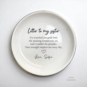 Sister In Law Ring Dish, Sister Gift, Sister of The Groom, Wedding Dish Thank You Gift, Stepsister Jewelry Dish, Sister Custom Ring Dish