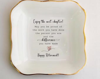 Retirement Ring Dish For Friend, Farewell Gift For Coworker, Bestie Custom Jewelry Holder Gifts