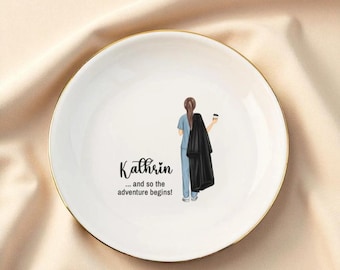 Regalo para enfermeros noveles, regalos de graduación, regalo para enfermeras tituladas, regalo para licenciados en enfermería (BSN), regalos para graduados de enfermería, regalos universitarios de la generación de 2025, plato para anillos personalizado, regalos para platos de joyería