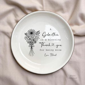 Personalized Godmother Jewelry Tray, Godmother Proposal Gifts, Christening Baptism, Personalized Gifts For Godmother, Godparent Gift Idea