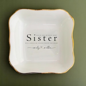 Sister In Law Ring Dish, Sister Gift, Sister of The Groom, Wedding Dish Thank You Gift, Stepsister Jewelry Dish, Sister Custom Ring Dish