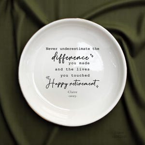 Retirement Gift For Women, Retirement Dish, Never Forget The Difference You Have Made, Farewell Gift For Coworker, Retirement Friend Gifts