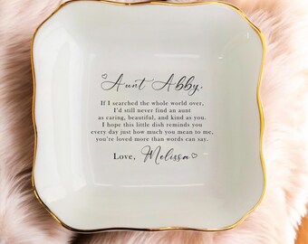 Personalized Auntie Ring Dish, Mother Day Gift, Special Birthday Gifts for Special One
