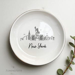 Skyline Ring Dish, Skyline Custom Gift, City Trinket Dish, Skyline Jewelry Dish, City View Ring Dish, Landscape Ring Dish, Wedding Gifts