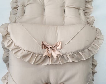 New in beige cosytoes with 2 bows pram pushchair carrycot . Winter summer will be sent out straight away unless we need to restock