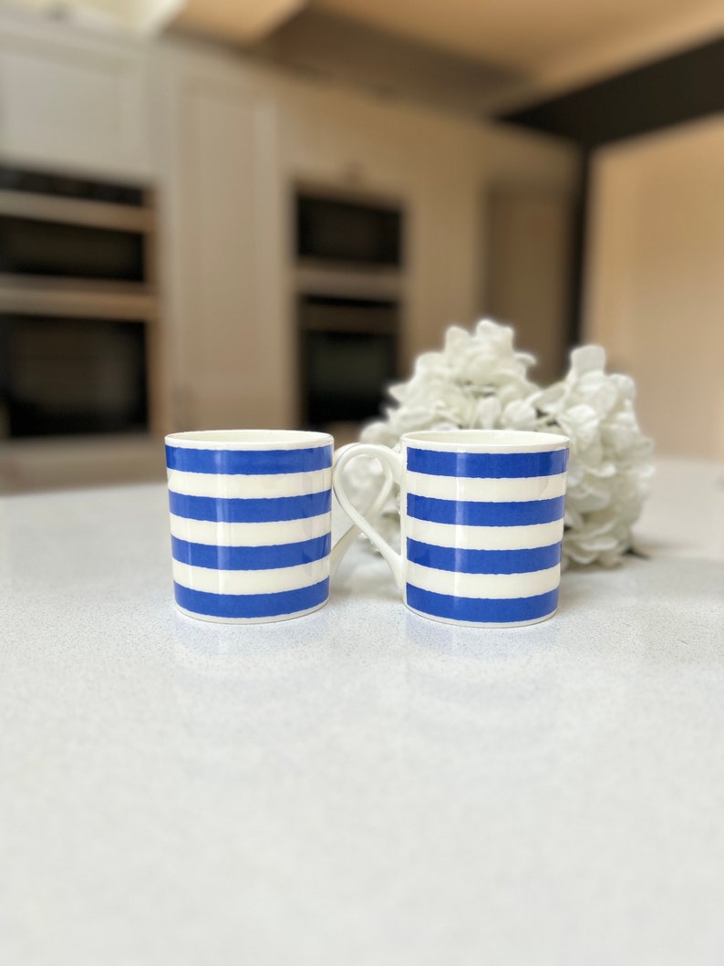 Bloomie Blue Stripe Mug