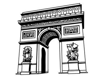 Paris Arch of Triumph, l'arc de triomphe parisienne PNG SVG Cricut Silhouette cut file