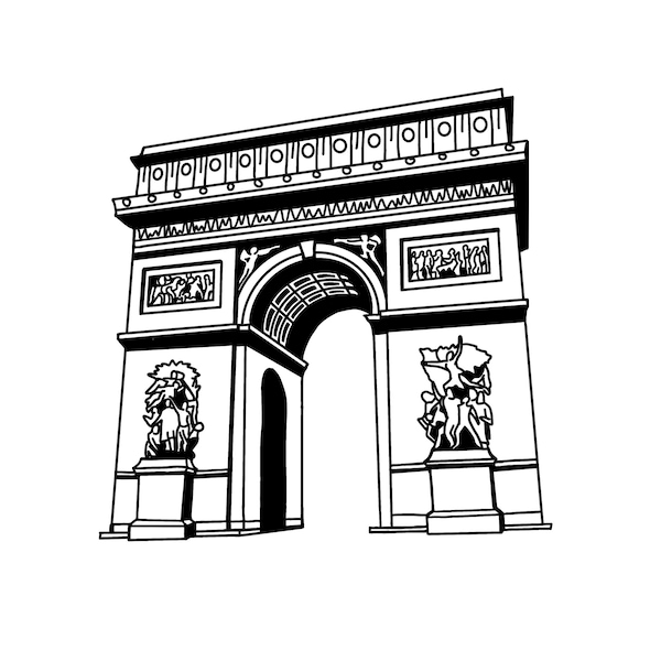 Paris Arch of Triumph, l'arc de triomphe parisienne PNG SVG Cricut Silhouette cut file