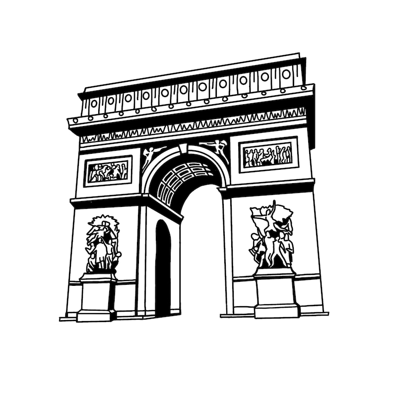 Paris Arch of Triumph, L'arc De Triomphe Parisienne PNG SVG Cricut ...