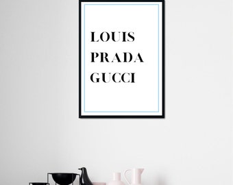 Louis Prada Gucci Fashion Print Luxury Design Wall Art 