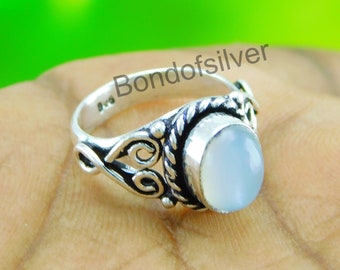 Selenite stone 925 sterling Silver Plated handmade Ring, Ring Size 5 to 10, handmade ring , ring , boho ring , ooak ring