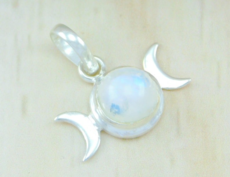 Rainbow Moonstone Solid 925 Sterling Silver Pendant Boho Pendant Rainbow Moonstone Pendant ooak Pendant