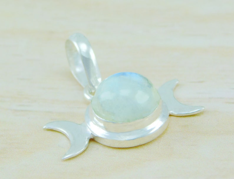 Rainbow Moonstone Solid 925 Sterling Silver Pendant Boho Pendant Rainbow Moonstone Pendant ooak Pendant