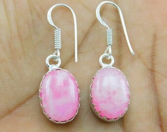 Pink Rainbow Moonstone stone 925 Sterling Silver Earring , Boho Earring, ooak Earring, Moonstone, moonstone Earring