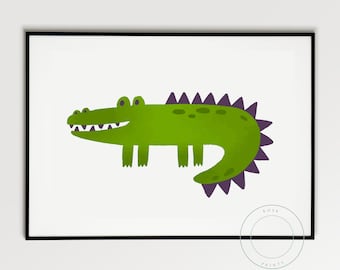 Crocodile Nursery Prints, Jungle Theme Bedroom, Alligator Print Nursery, Safari Nursery Art, Kids Room Prints, Childrens Gifts, Crocodile