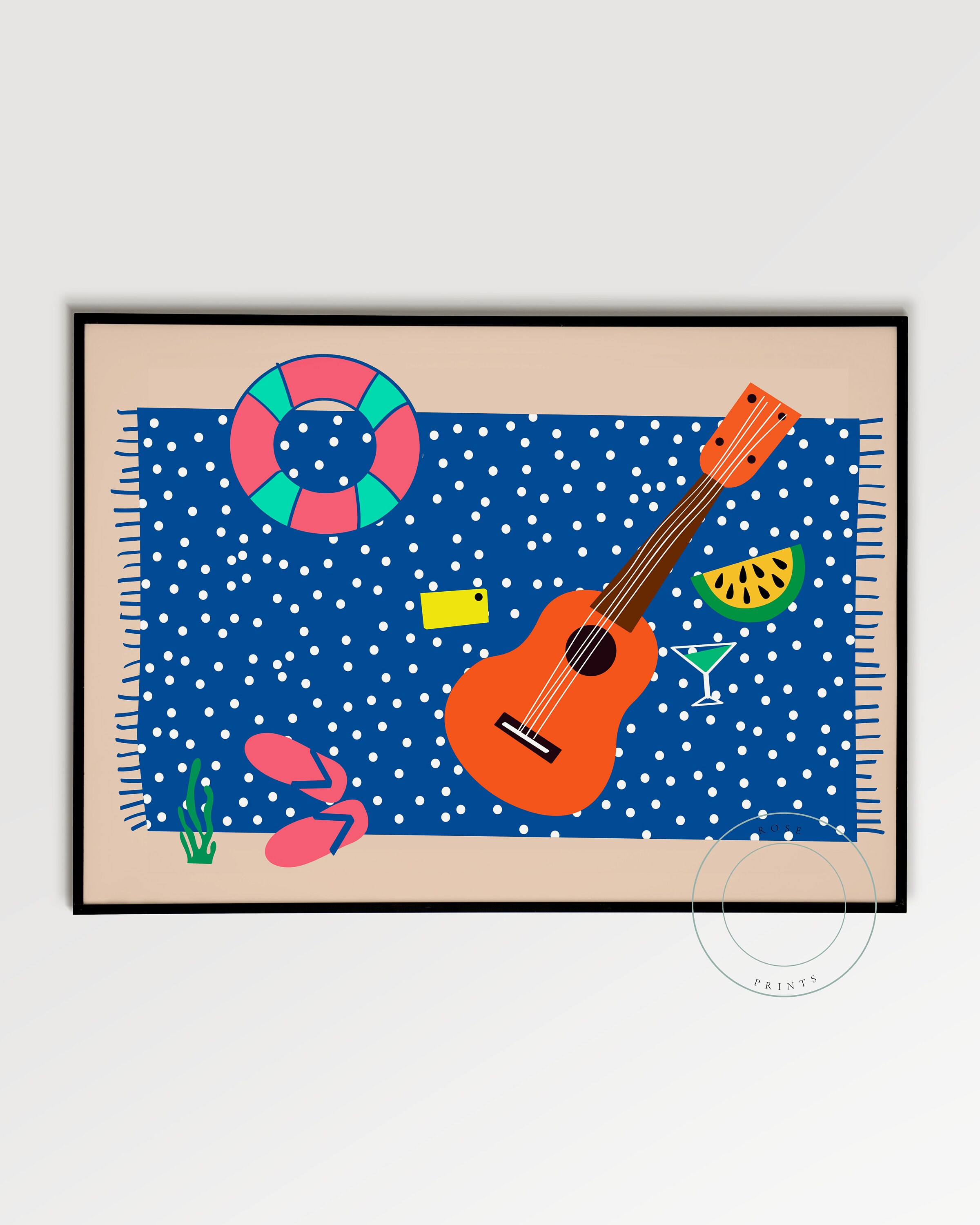 Beach Towel Print Digital Print Summer Printable Beach Wall | Etsy